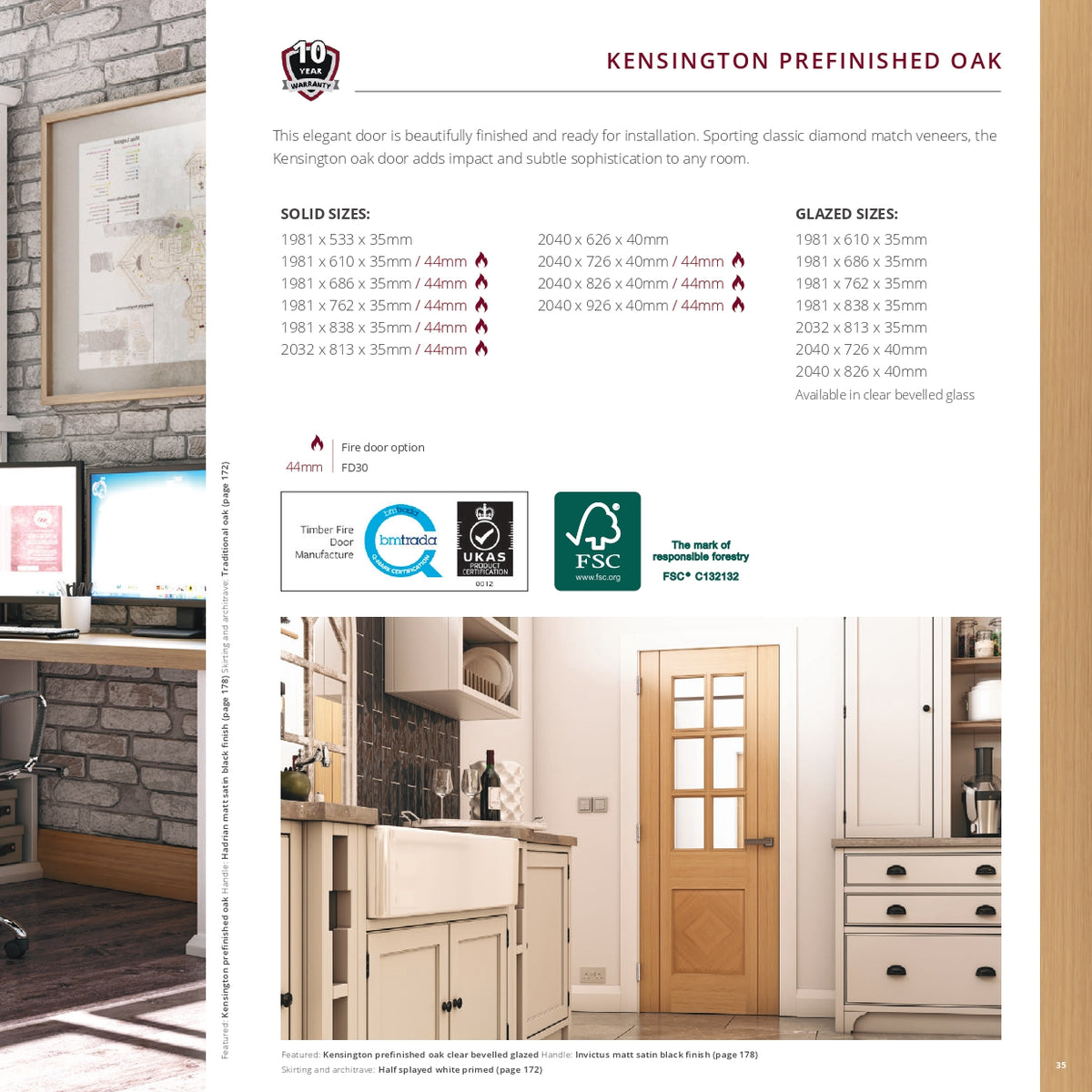 Seville Prefinished Oak Internal Door