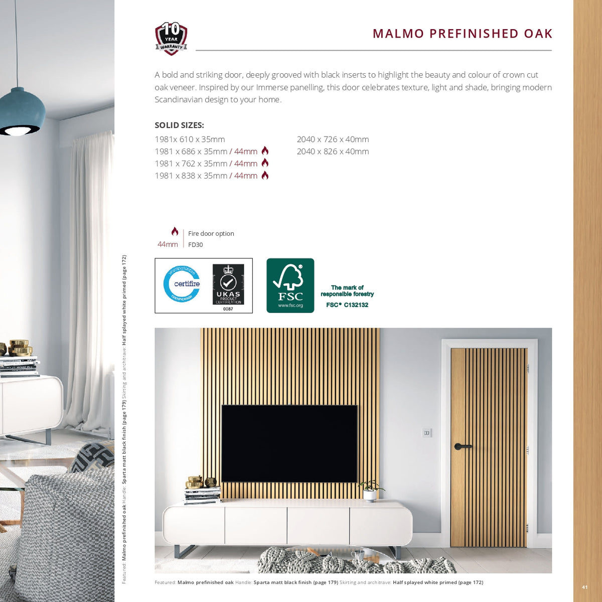 Malmo Prefinished Oak Internal Door