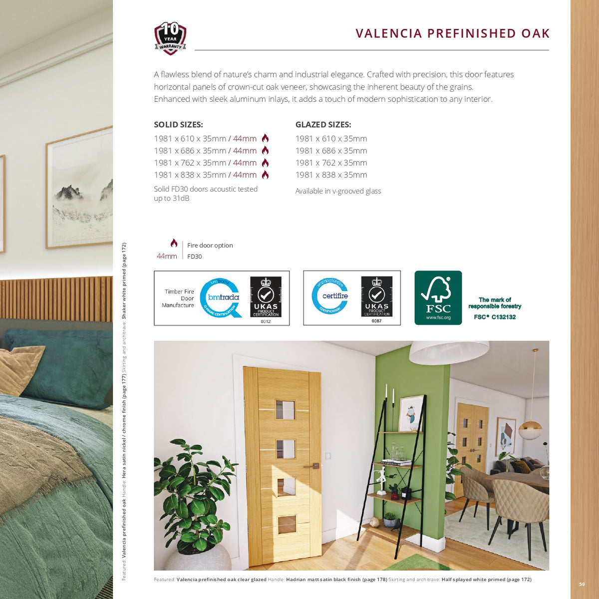 Valencia Prefinished Oak Internal Door