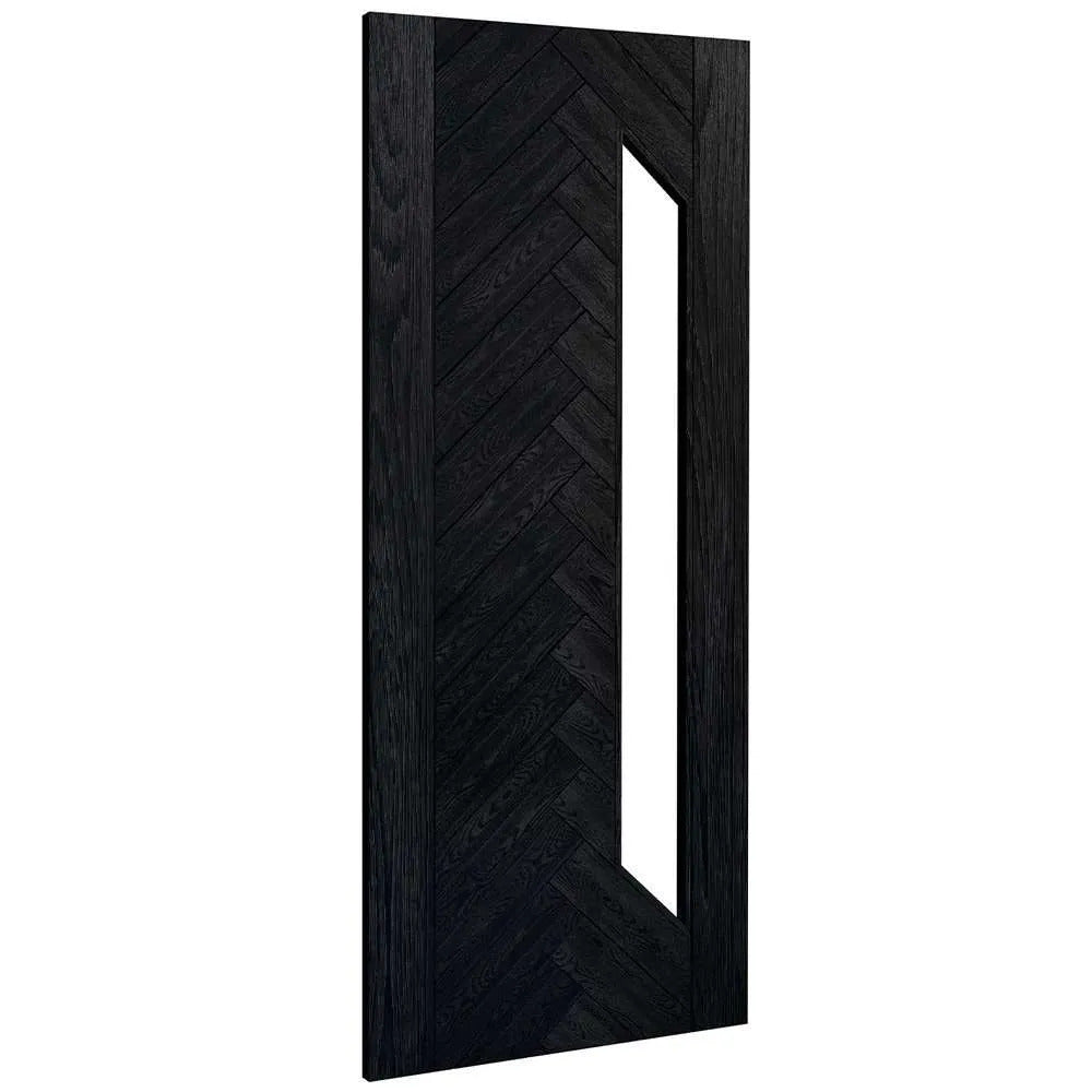 Deanta Fontaine Brushed Black Oak Internal Door with Glass
