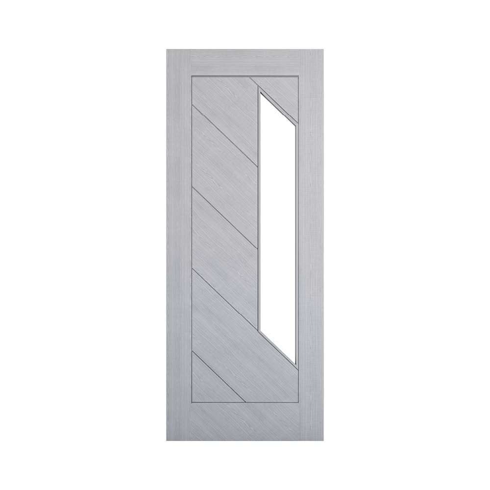 Deanta Torino Prefinished Light Ash Grey Internal Door with Glass