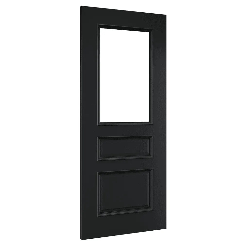Deanta Windsor Prefinished Black Internal Door with Glass