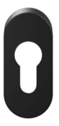 Slim Matt Black Oval Escutcheon