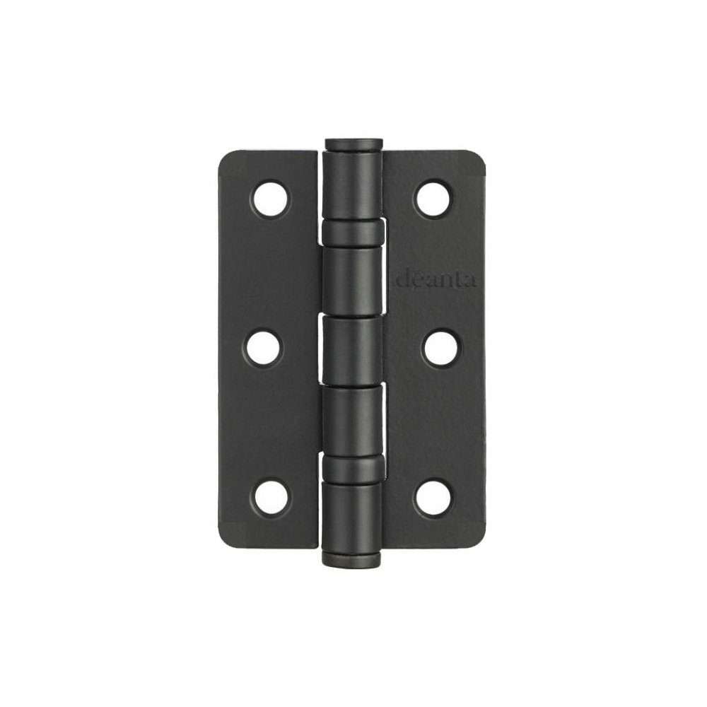 Steel Hinges Pair Radius Black Finish