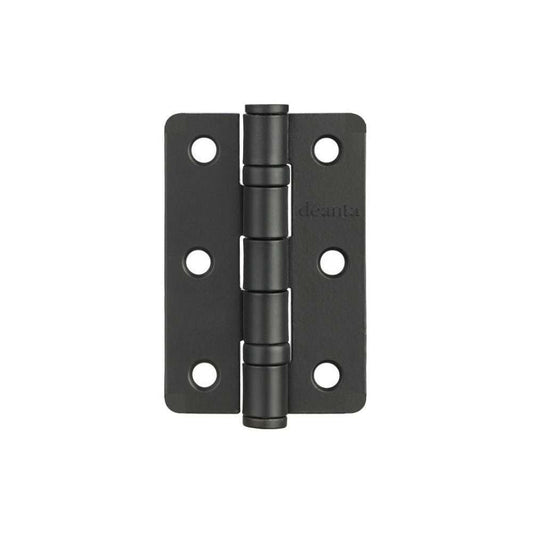 Steel Hinges Pair Radius Black Finish