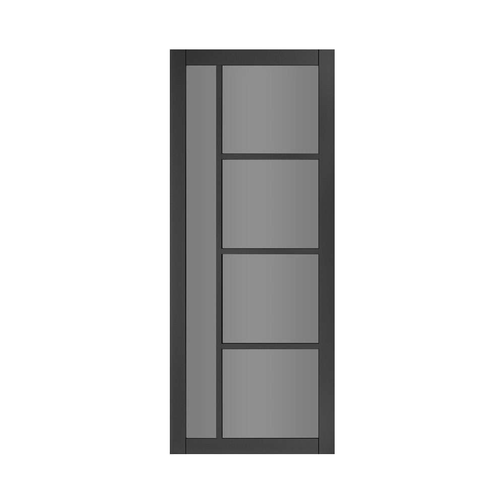 Deanta Brixton Prefinished Black Industrial Internal Door with Tinted Glass