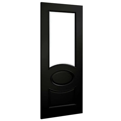 Deanta Clarendon Prefinished Black Internal Door with Glass