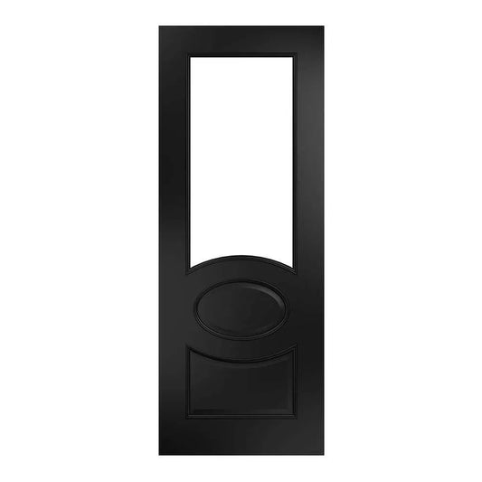 Deanta Clarendon Prefinished Black Internal Door with Glass