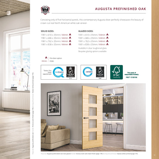 Augusta Prefinished Oak Internal Door