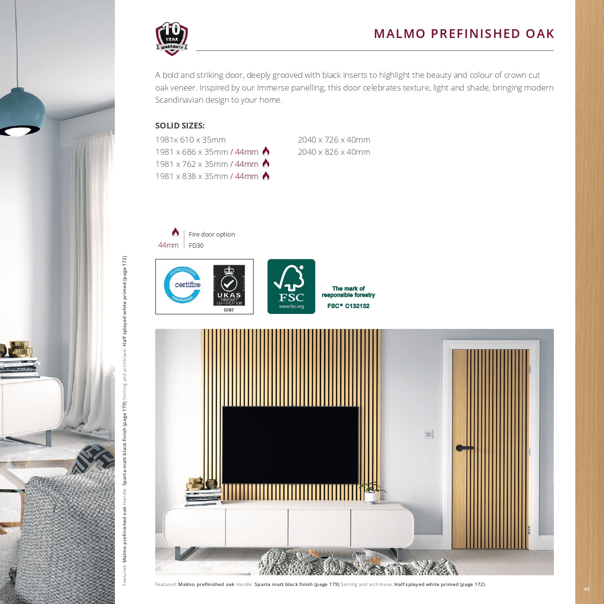 Malmo Prefinished Oak Internal Door