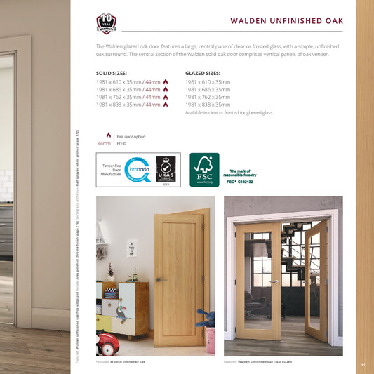 Walden Unfinished Oak Internal Door