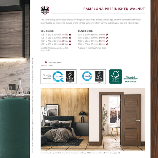 Pamplona Prefinished Walnut Internal Door