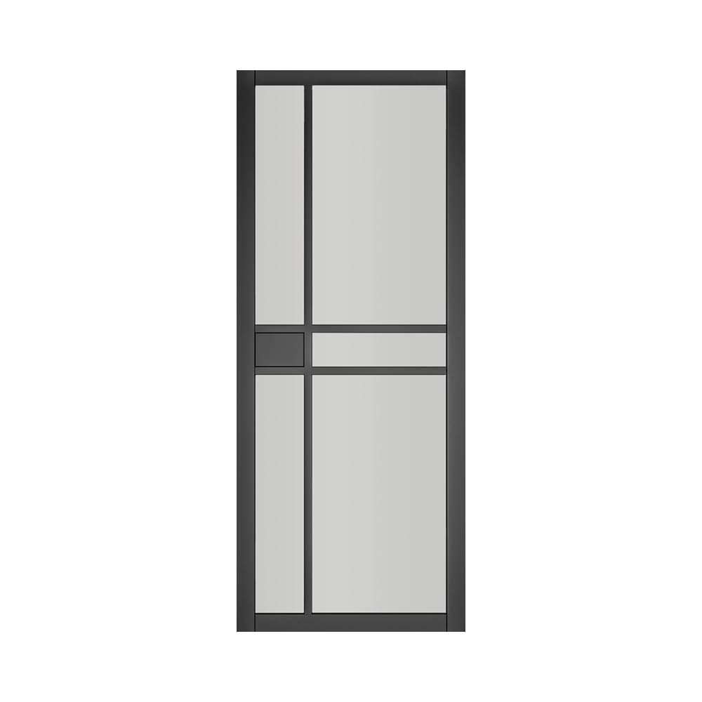 Deanta Dalston Prefinished Black Industrial Internal Door with Glass
