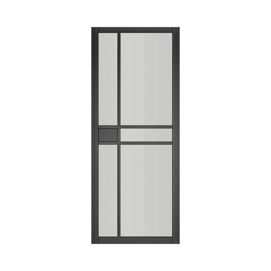 Deanta Dalston Prefinished Black Industrial Internal Door with Glass