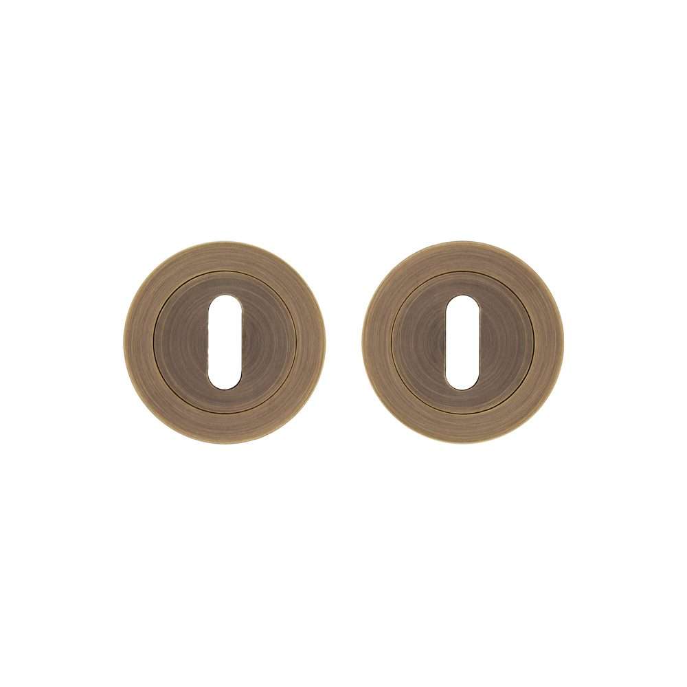 Round Escutcheon – Pair Matt Antique Brass