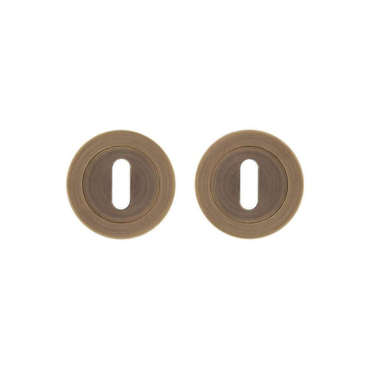 Round Escutcheon – Pair Matt Antique Brass