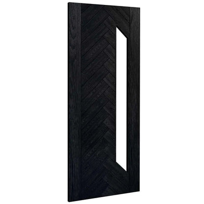 Deanta Fontaine Brushed Black Oak Internal Door with Glass