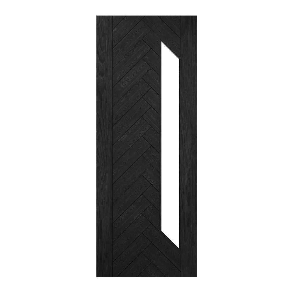 Deanta Fontaine Brushed Black Oak Internal Door with Glass