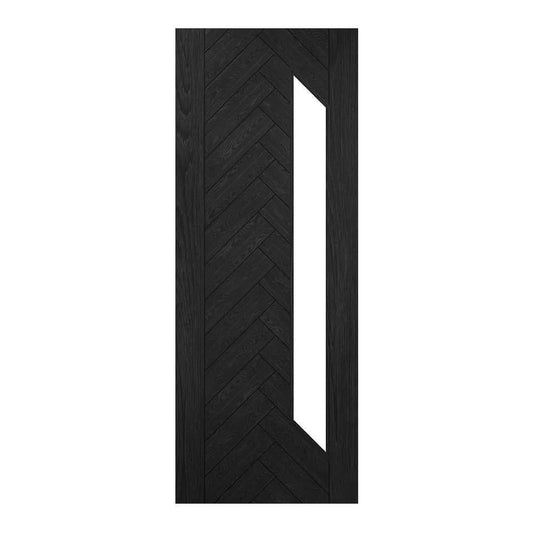 Deanta Fontaine Brushed Black Oak Internal Door with Glass