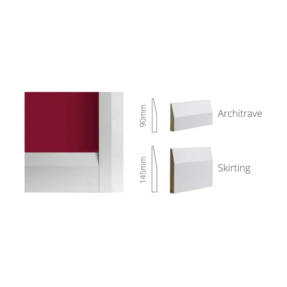 White Primed Half Splayed Skirting & Architrave