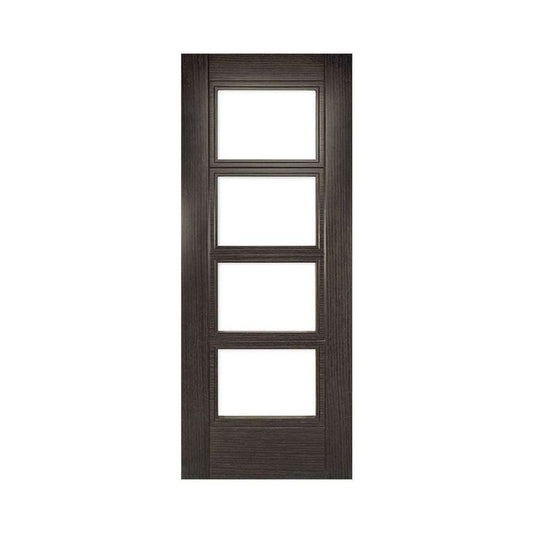 Deanta Montreal Prefinished Dark Ash Grey Internal Door with Glass