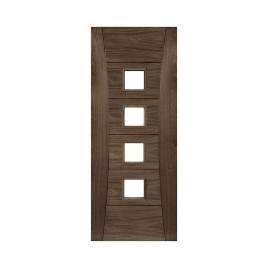 Deanta Pamplona Prefinished Walnut Internal FD30 Fire Door with Glass