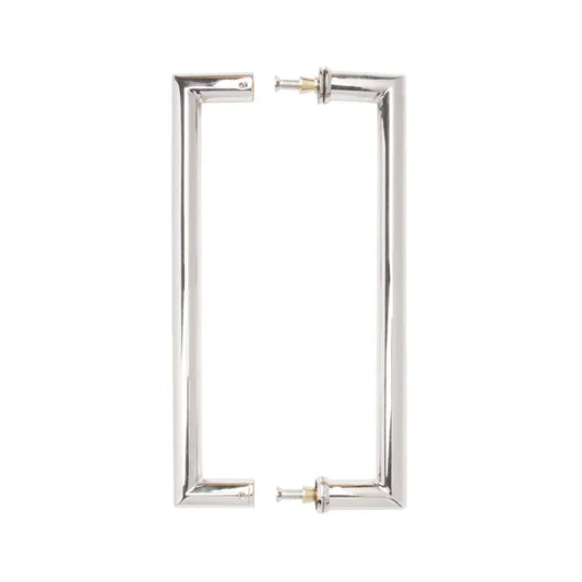 Mitred Pull Handle (Pair) Dia 22mm / 60*322mm (each) Polished Stainless Steel Finish Back to back fixing