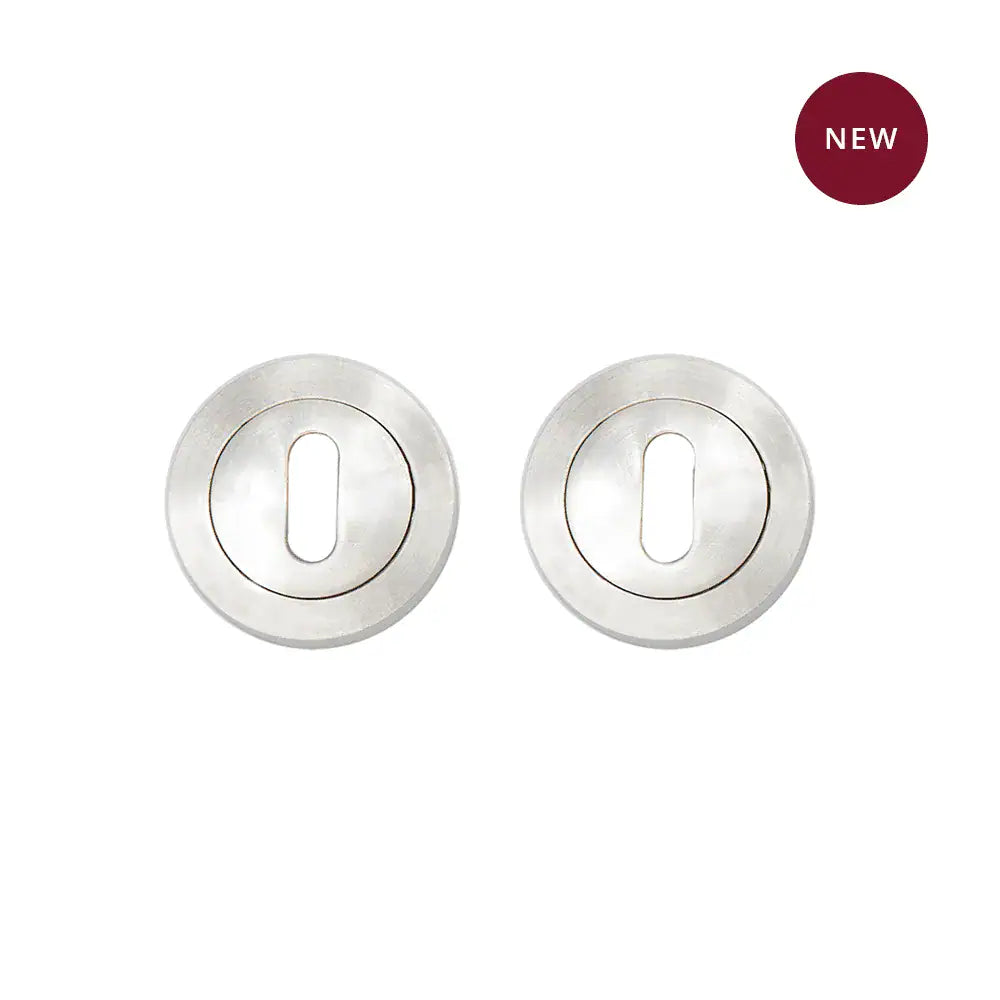 Round Escutcheon – Pair Satin Nickel Finish