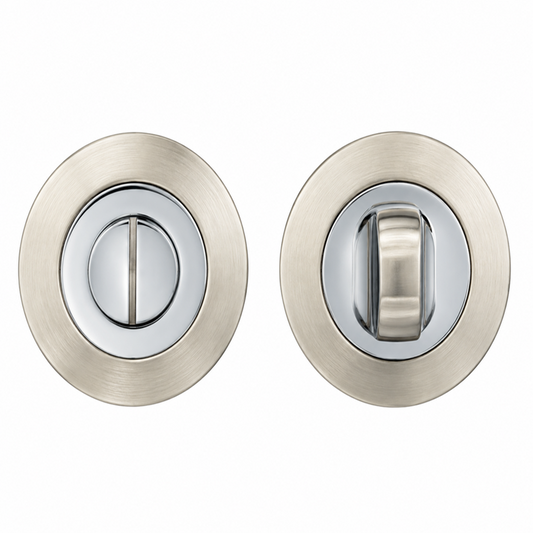Thumb-Turn Lock – Round Satin Nickel and Polished Chrome