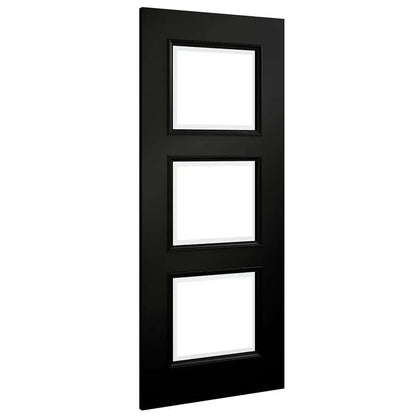 Deanta Trinity Prefinished Black Internal Door with Glass