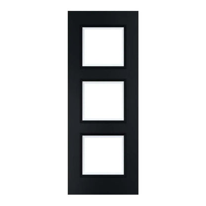 Deanta Trinity Prefinished Black Internal Door with Glass