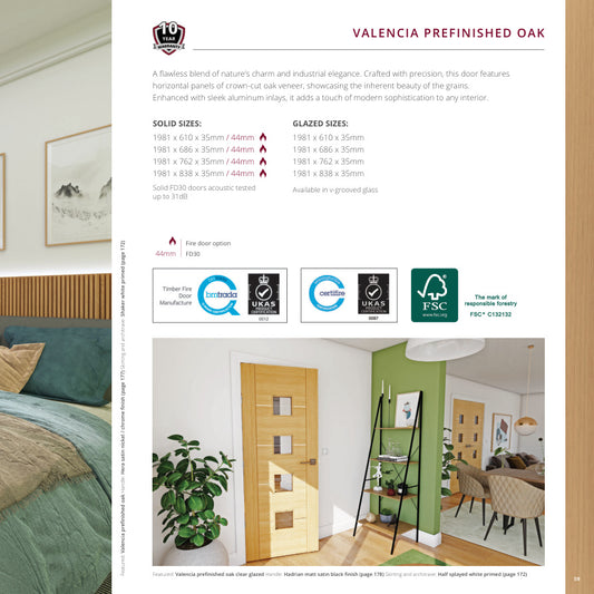 Valencia Prefinished Oak Internal Door brochure image