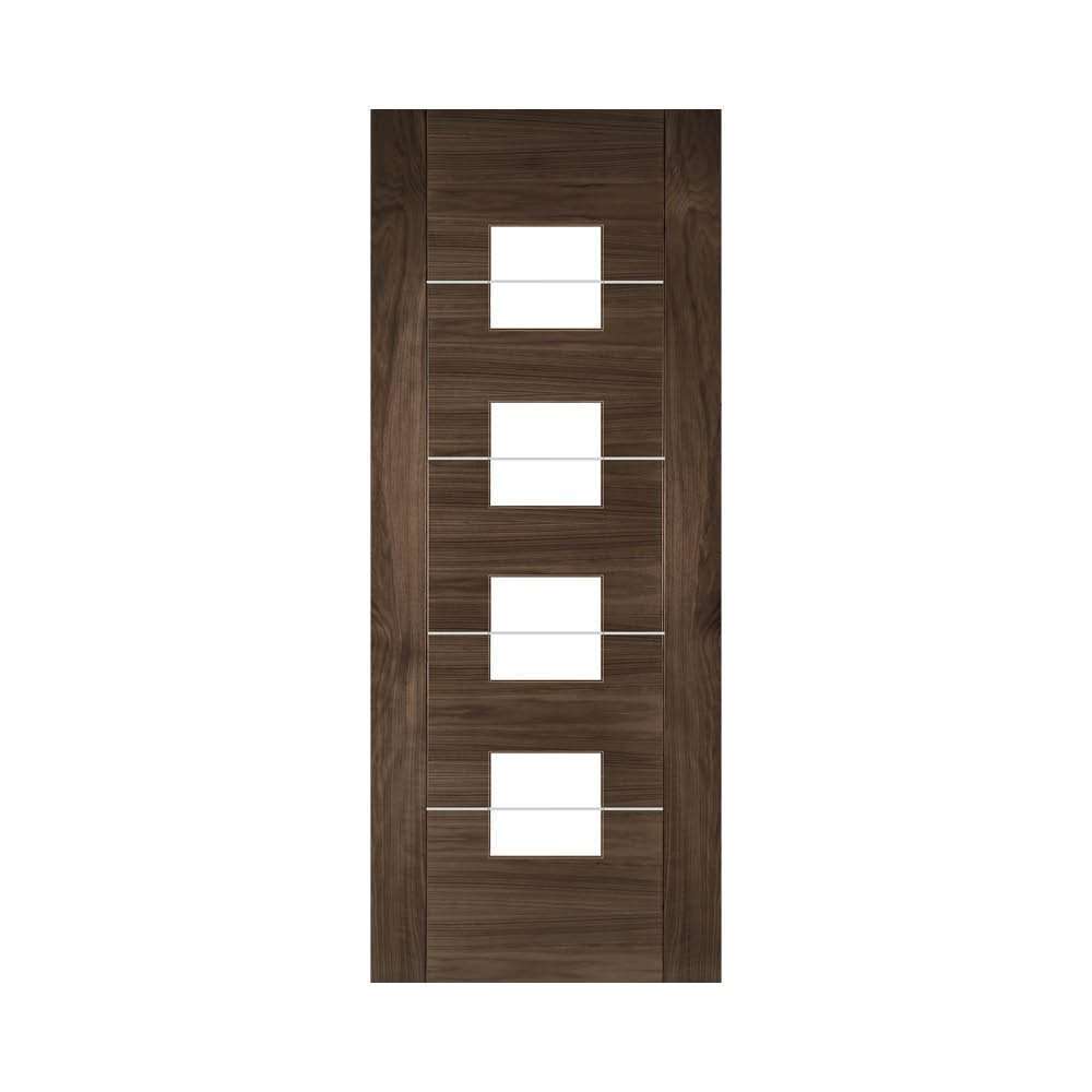 Deanta Valencia Prefinished Internal Walnut Door with Glass