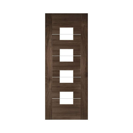 Deanta Valencia Prefinished Internal Walnut Door with Glass