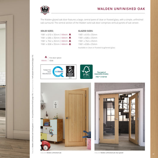 Walden Unfinished Oak Internal Door brochure image