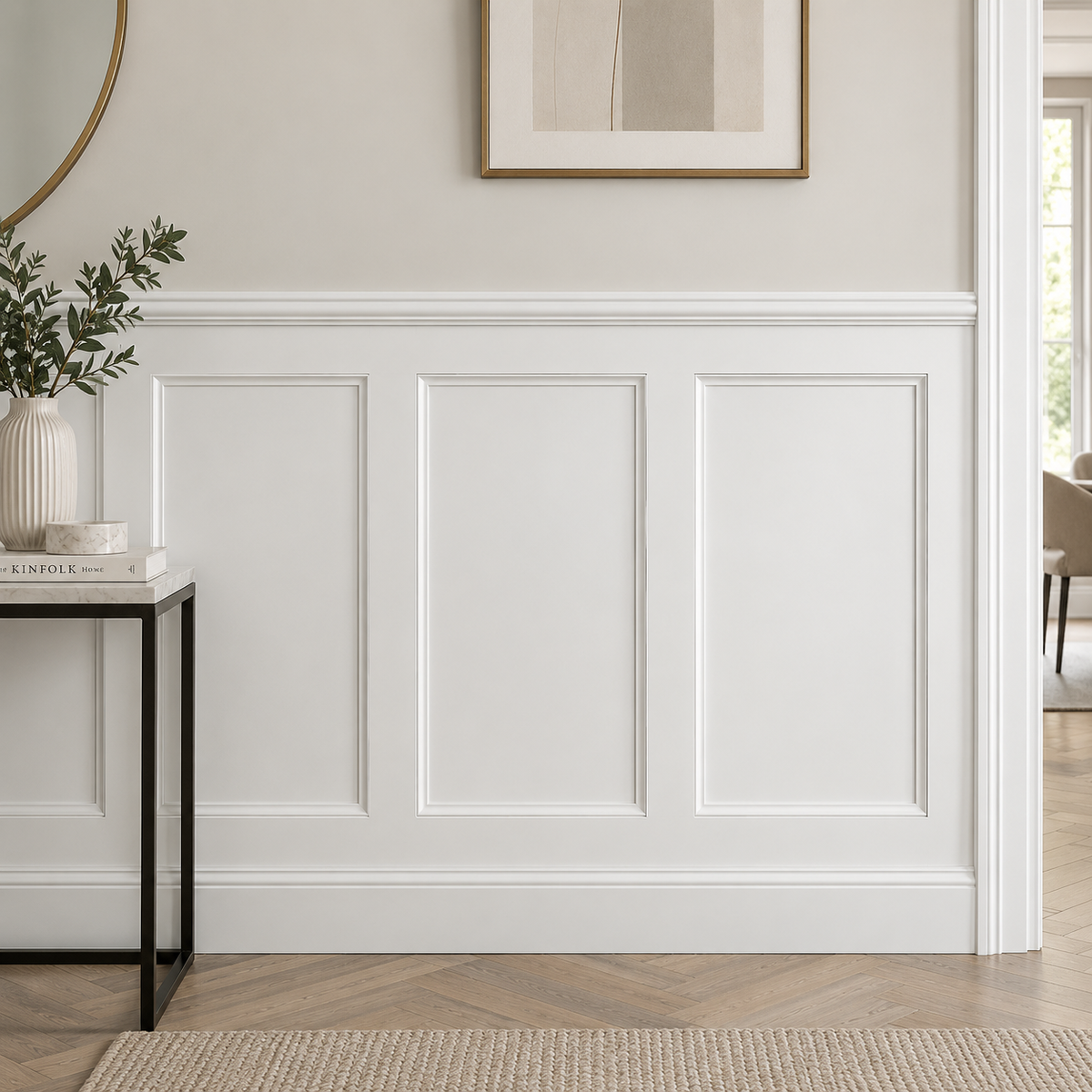 White Primed Hampton Wall Panelling