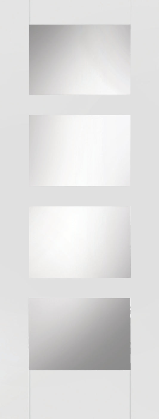 Contemporary – 4 Light Glazed - PM-Mendes White Prefinished